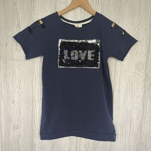 Hayden Girls Black Shirt Dress Flip Change Sequin LOVE Size 9/10